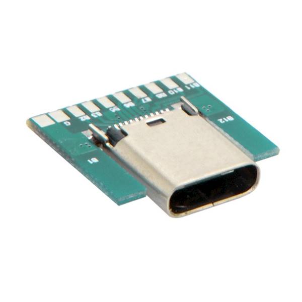 GNIAZDO USB typ C Z PŁYTKĄ DO LUTOWANIA KABLI