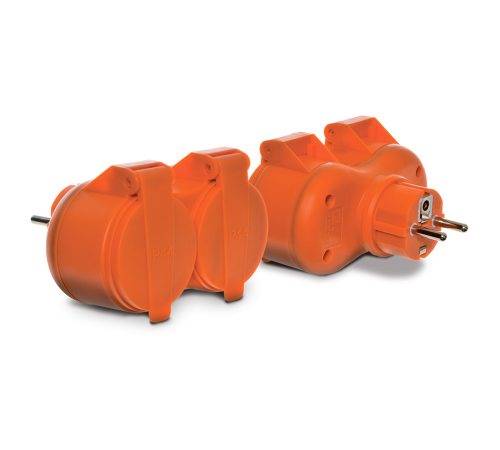 ROZGAŁĘŹNIK PODWÓJNY 2x2P+Z, 16A, 250V; IP 44 