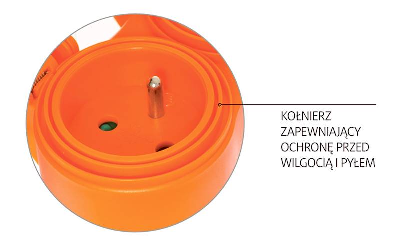 ROZGAŁĘŹNIK PODWÓJNY 2x2P+Z, 16A, 250V; IP 44 