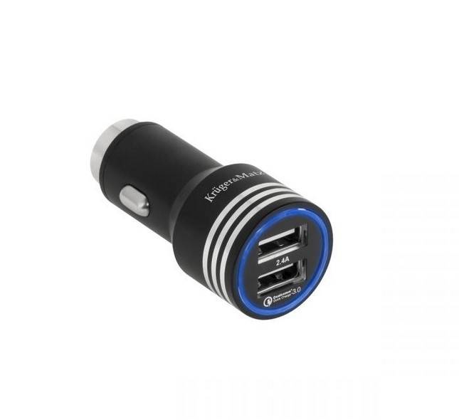 ŁADOWARKA SAMOCH.KRUGER&MATZ 2xUSB 4800mA 3.0