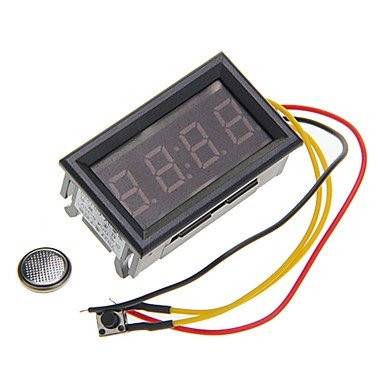 PANELOWY ZEGAR LED 4.5-30V GODZINA+DATA NIEBIESKI