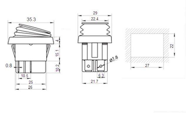 PRZEŁĄCZNIK KCD4-R 16A 250 PODWÓJNY ON-ON IP65