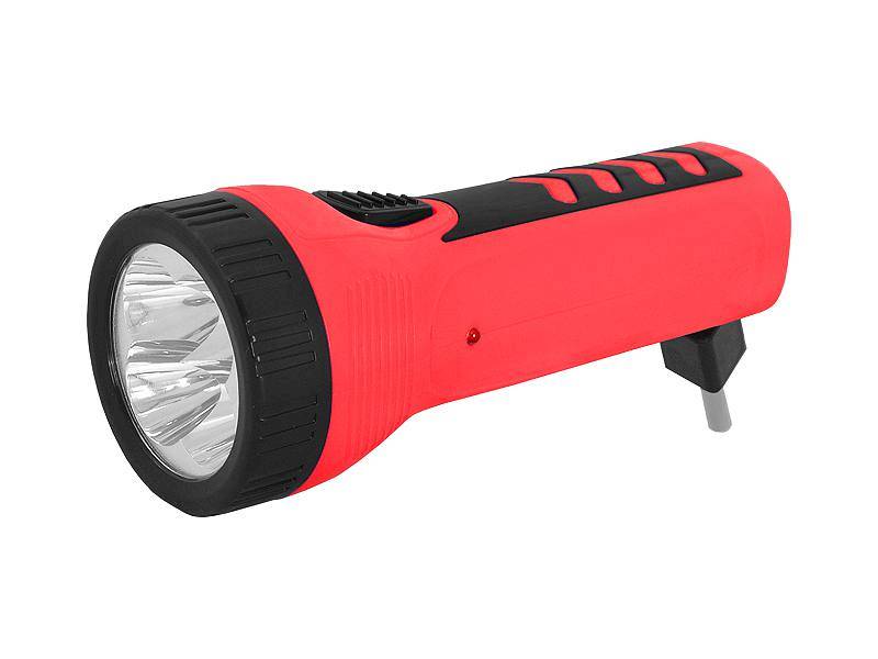 LATARKA RĘCZNA 4-LED TS-1166 Z AKUM. CZERWONA