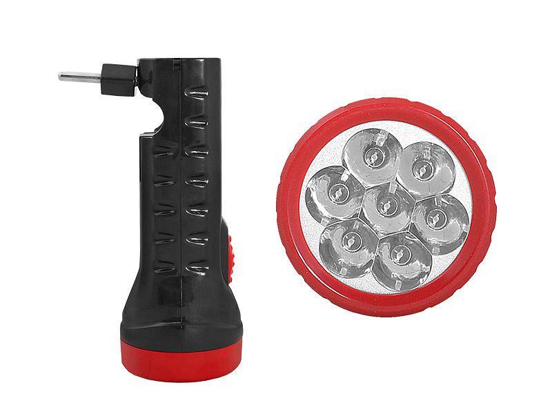 LATARKA RĘCZNA 7-LED + COB Z AKUM.CZARNA