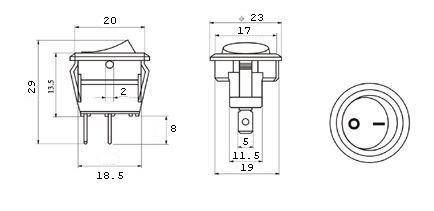 PRZEŁĄCZNIK SMRS101-4 1A 250V OKRĄGŁY ON-OFF d20 R