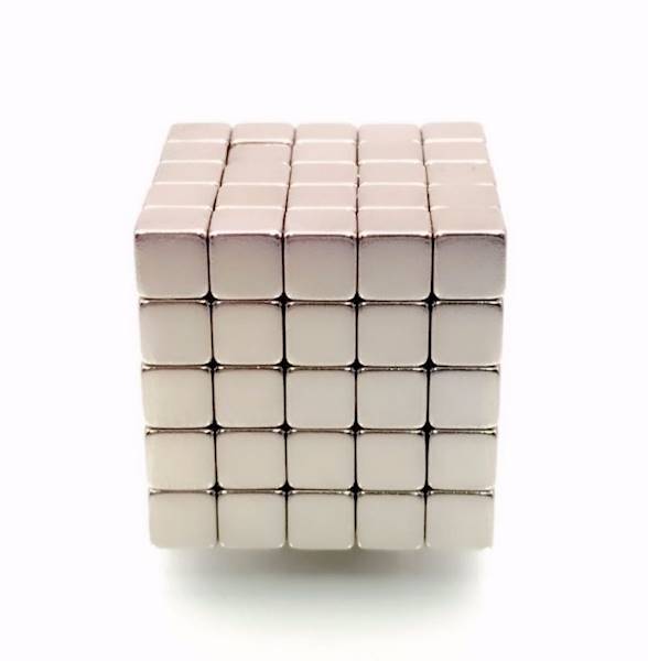 MAGNES NEODYMOWY 5x5x5mm NEOCUBE SREBRNY
