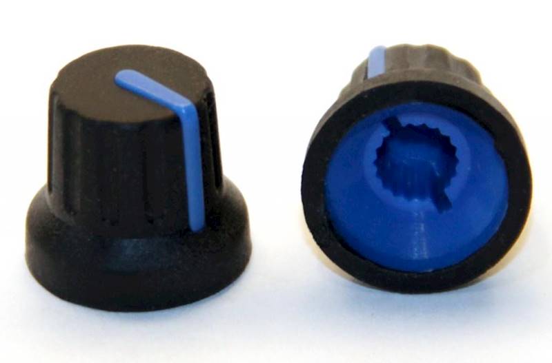 GAŁKA POTENCJOMETRU CZARNA 16MM GC16 NIEBIESKA