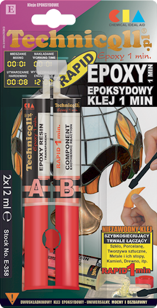 KLEJ EPOKSYDOWY 1 min. BEZBARWNY 2x12ml