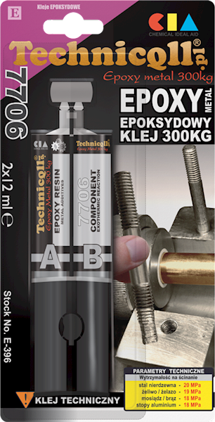 KLEJ EPOKSYDOWY METALOWY 300kg 2x12ml