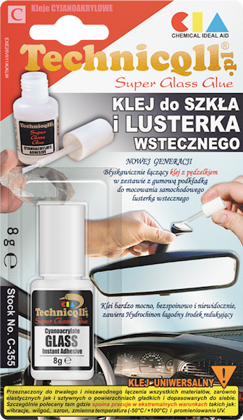KLEJ DO SZKŁA I LUSTERKA WSTECZNEGO 8g