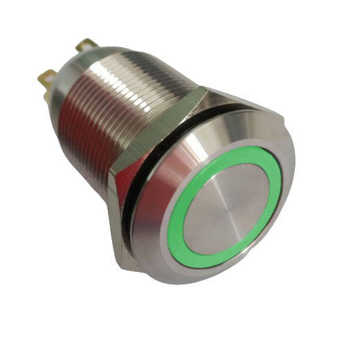 PRZEŁĄCZNIK PBW-19BP MONOSTABILNY 2A 250V ZIELONY