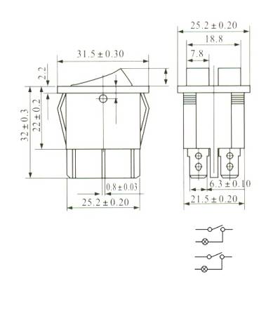 PRZEŁĄCZNIK KCD8-212 16A 250V 