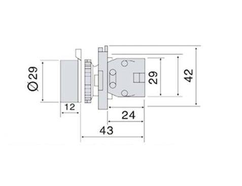 PRZYCISK XB2 EA42 MONOSTABILNY 3A/250V CZERWONY
