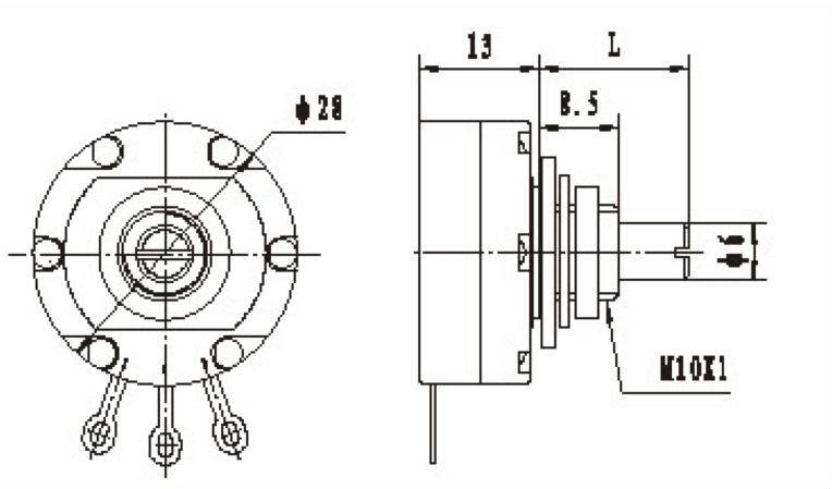 POTENCJOMETR OBROTOWY 0.5W 1k Ohm LINIOWY