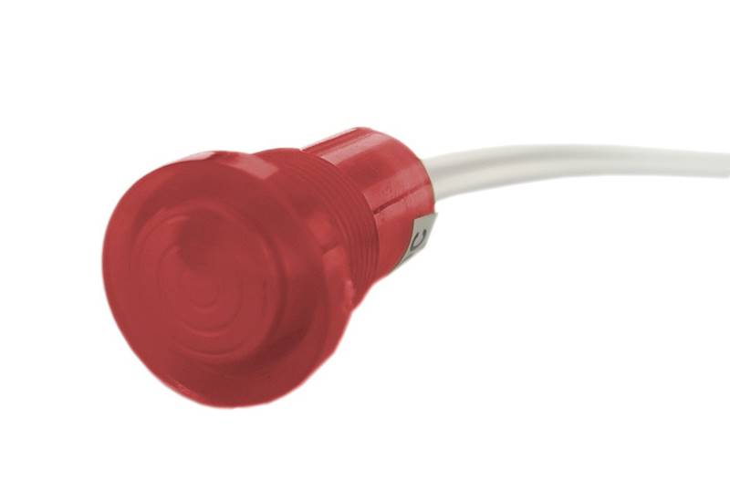 KONTROLKA LED 18mm 230V PLASTIKOWA CZERWONA