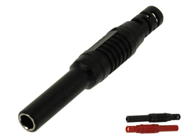 GNIAZDO BANANOWE NA KABEL AL2550 CZARNE