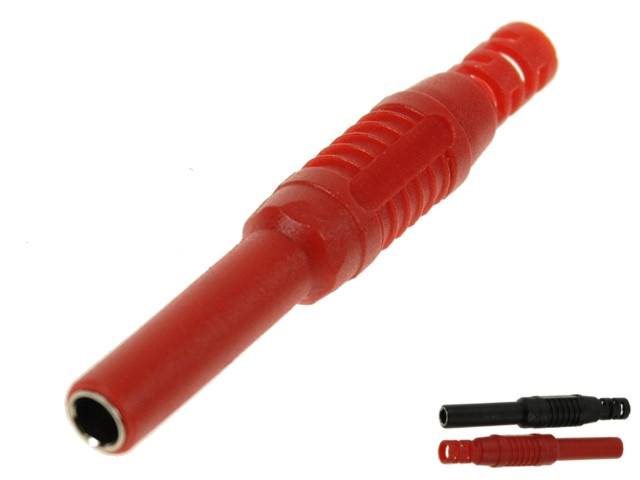 GNIAZDO BANANOWE NA KABEL AL2550 CZERWONE