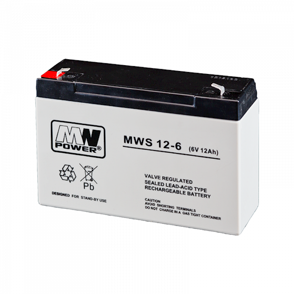 AKUMULATOR ŻELOWY VRLA AGM 6V/12AH MWS 12-6