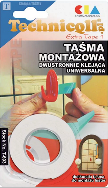 TAŚMA MONTAŻOWA DWUSTRONNA 1,5m x 19mm 