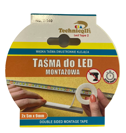 TAŚMA MONTAŻOWA DO LED 2x5mx9mm