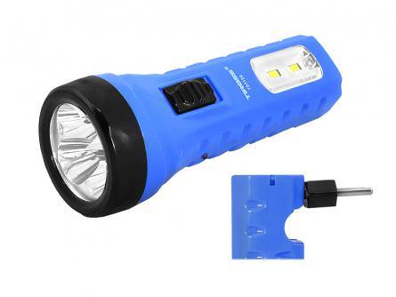 LATARKA RĘCZNA 4-LED +2SMD TS1129 NIEBIESKA