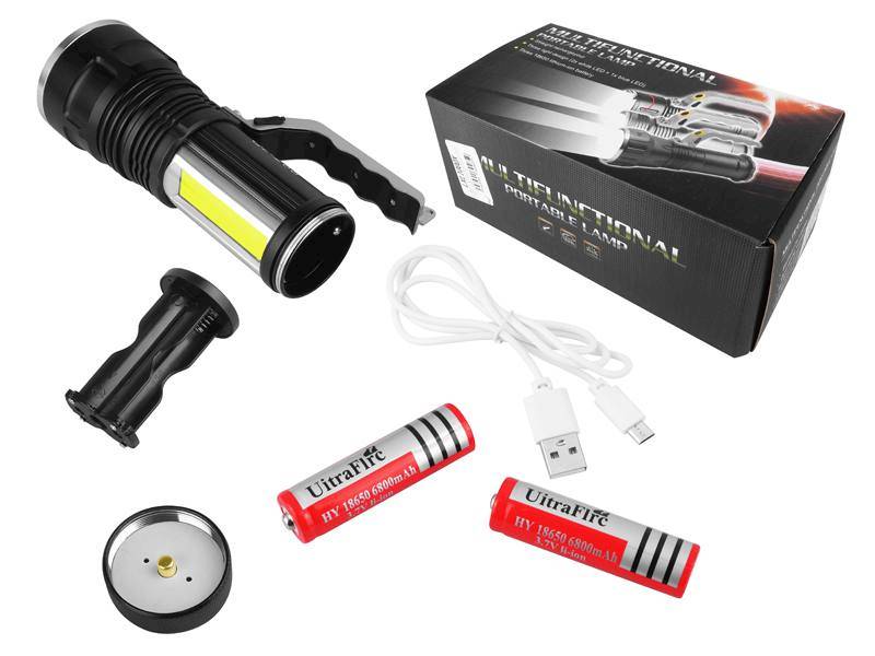 LATARKA RĘCZNA SZPERACZ LED 5W/COB 3W 800lm ZOOM