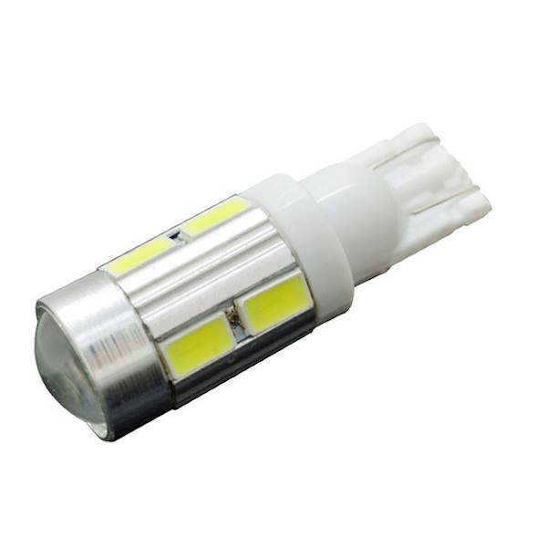 ŻARÓWKA LED 12V T10 1W BIAŁA 10LED 