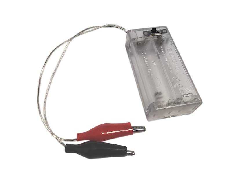 KOSZYK NA 2 BATERIE AA 1,5V CLEAR Z KROKODYLKAMI