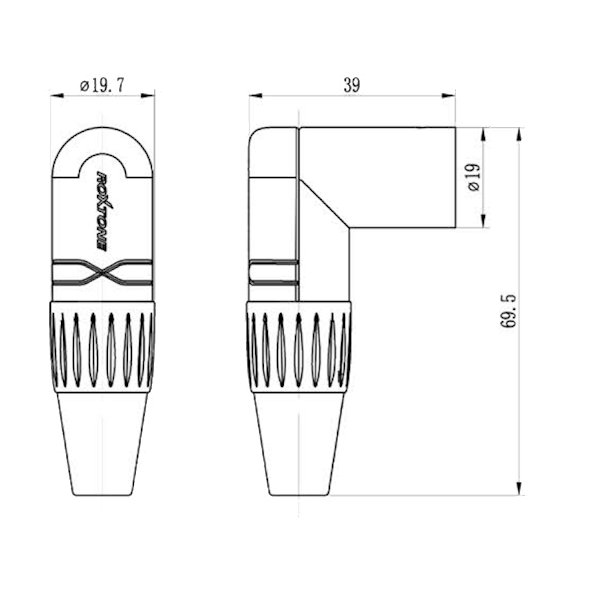 WTYK KĄTOWY XLR RX3RMP-NT ROXTONE