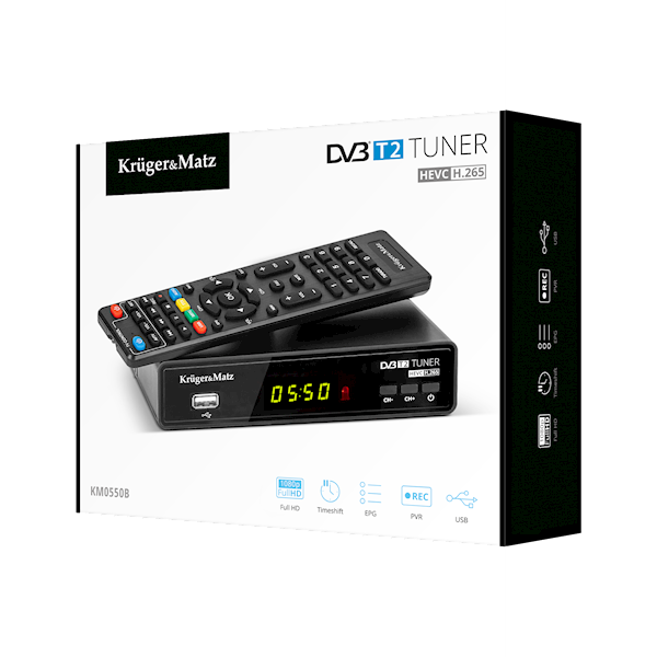 TUNER DVB-T2 H.265 HEVC Kruger&Matz