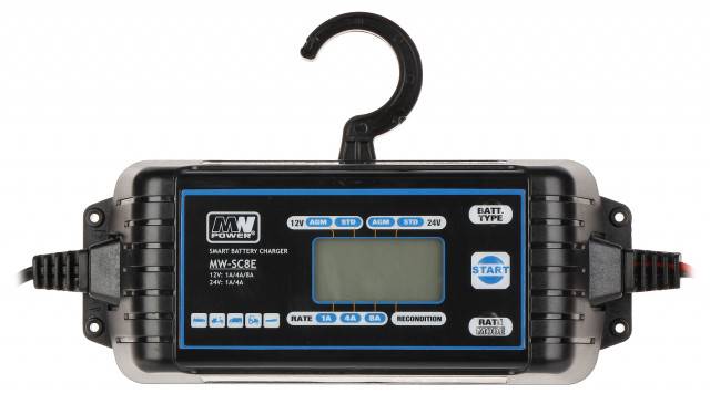 ŁADOWARKA PROSTOWNIK 12V 1A/4A/8A 1A/4A MW-SC8E