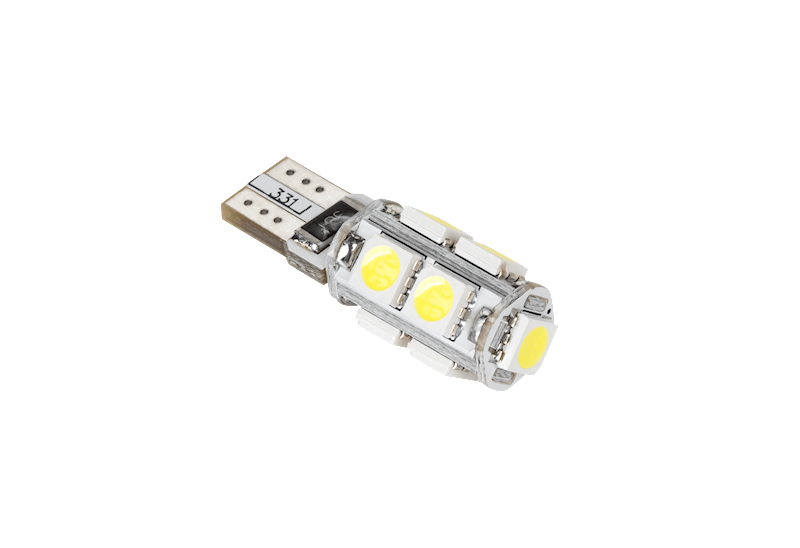 ŻARÓWKA LED T10, CANBUS 9xSMD5050 12V BIAŁA