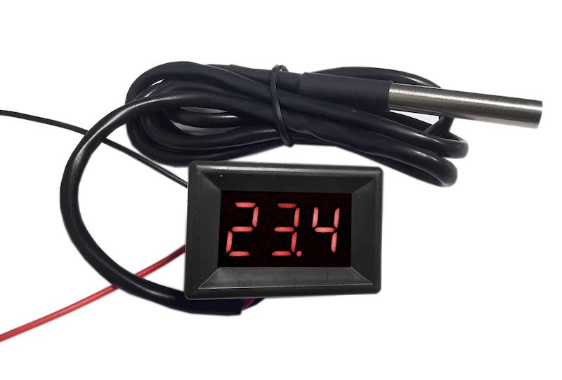 PANELOWY MIERNIK TEMP. DS18B20 4-28V -50~125C CZER