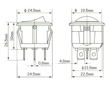 PRZEŁĄCZNIK SMRS203 6A 250V OKRĄGŁY ON-OFF-ON