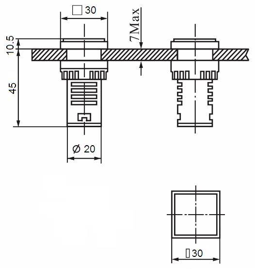 WOLTOMIERZ / AMP / CZĘST 30x30mm 20-500V/100A ziel