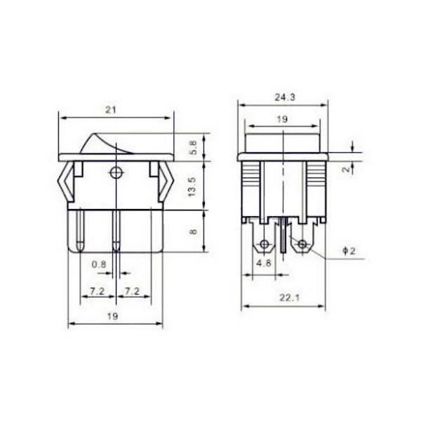 PRZEŁĄCZNIK KLAWISZOWY KCD5 15A 250V 