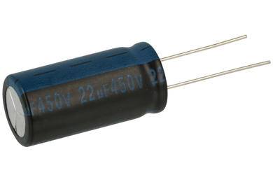KONDENSATOR ELEKTROLITYCZNY 22uF/450V 16x31,5mm