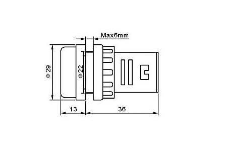 AMPEROMIERZ LED 28MM 0-100A BIAŁY