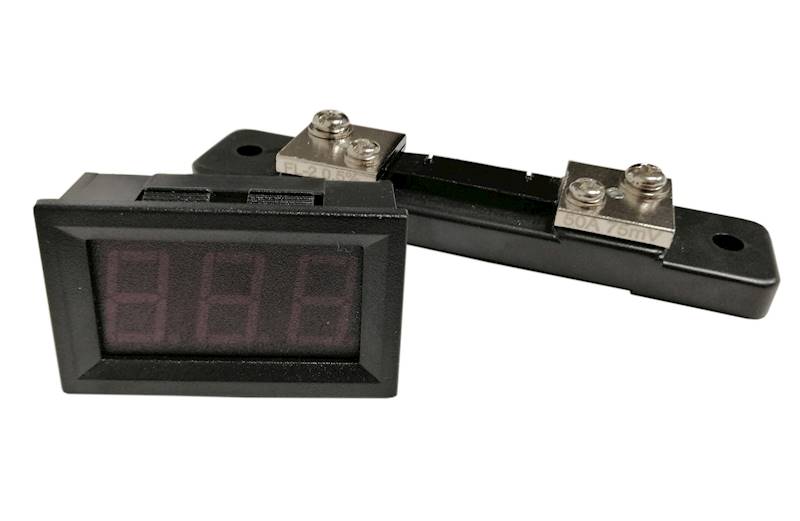 PANELOWY AMPEROMIERZ LED 50A DC CZERWONY