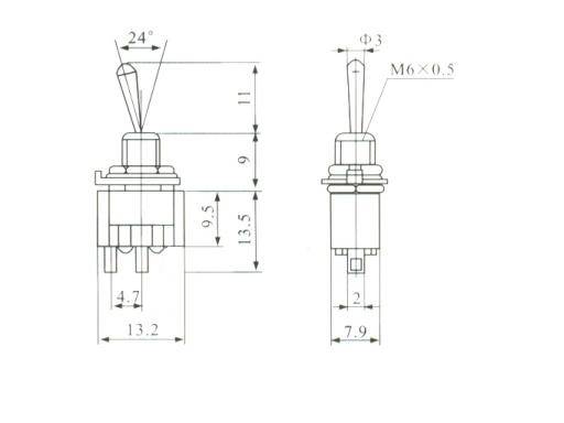 PRZEŁĄCZNIK MTS101 3A 250V ON-OFF
