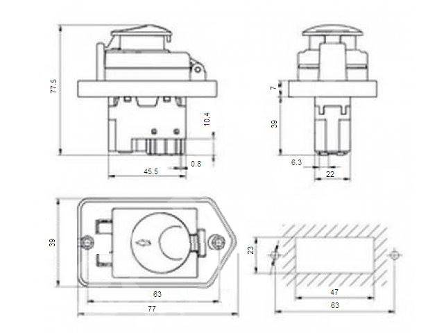 PRZEŁĄCZNIK ELEKTROMAGNETYCZNY DZ6 5pin