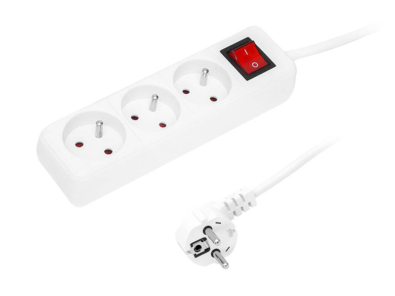 PRZEDŁUŻACZ SIECIOWY 3m 3-GNIAZDA 3x1,5mm + WYŁ.