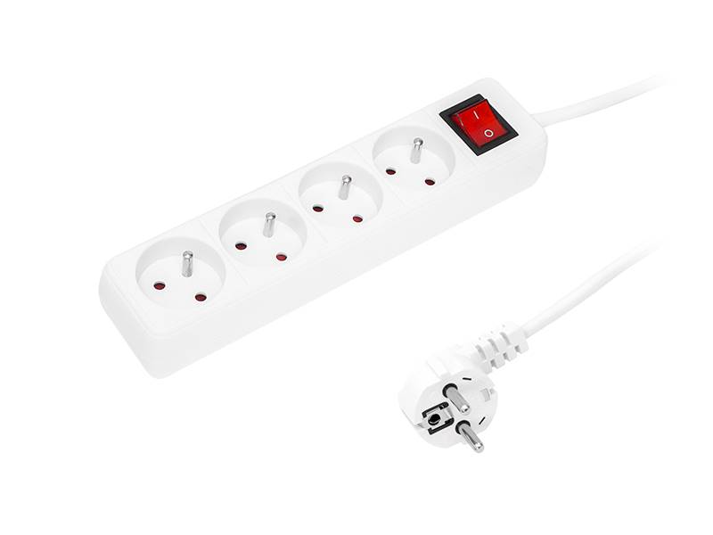 PRZEDŁUŻACZ SIECIOWY 1,5m 4-GNIAZDA 3x1,5mm + WYŁ.