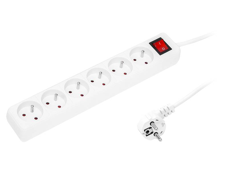 PRZEDŁUŻACZ SIECIOWY 3m 6-GNIAZD 3x1,5mm + WYŁ.