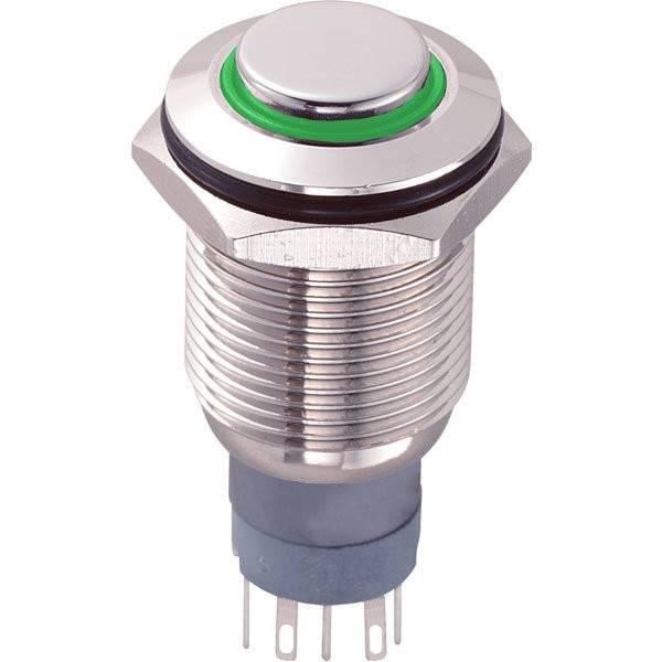 PRZYCISK PBW-16BP MONOSTABILNY 2A 250V ZIELONY