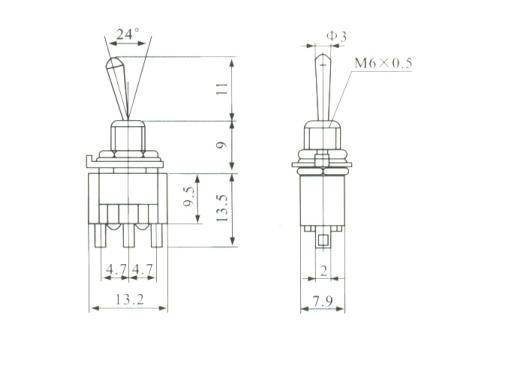 PRZEŁĄCZNIK MTS103 3A 250V ON-OFF-ON