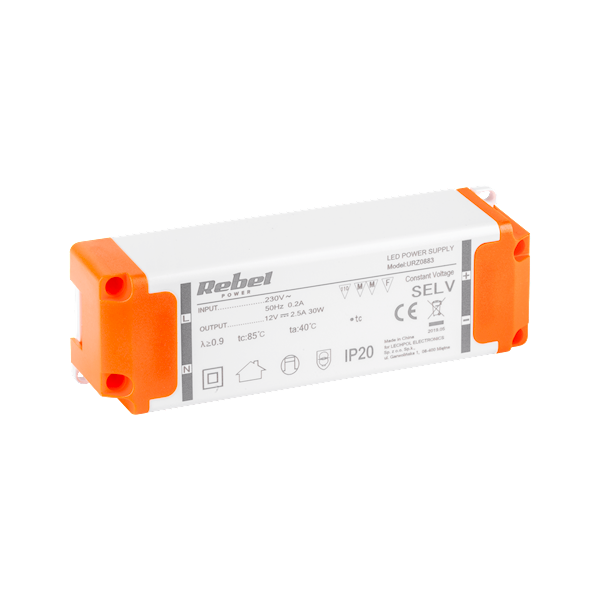 ZASILACZ DO SZNURÓW LED 12V 2.5A REBEL
