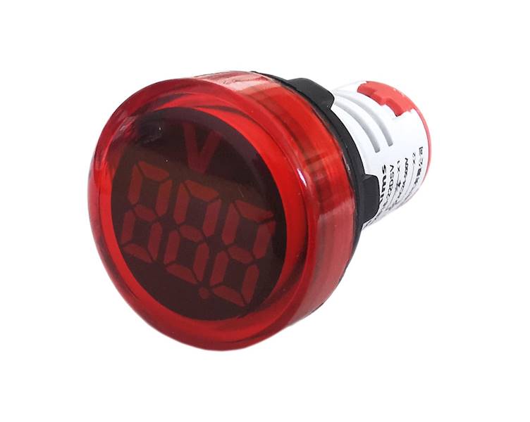 WOLTOMIERZ LED 30mm 24-500VAC CZERWONY