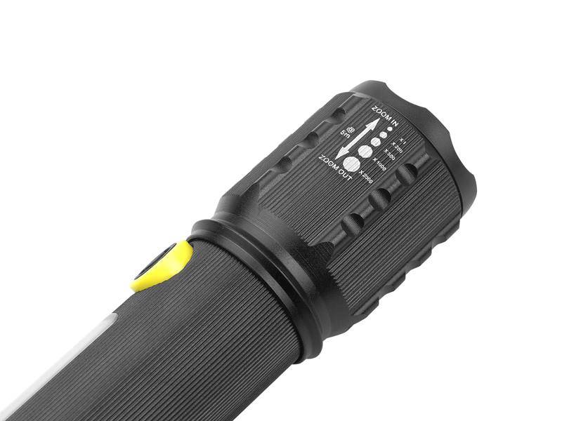 LATARKA RĘCZNA 1-LED+COB ZOOM Z AKUMUL.