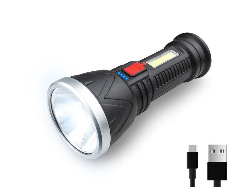 LATARKA RĘCZNA 1-LED XPE+COB 3W 500lm IP65 USB-C